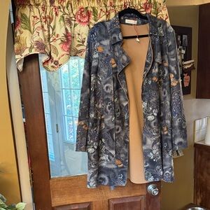 Solitaire Blue and Orange Trench Coat